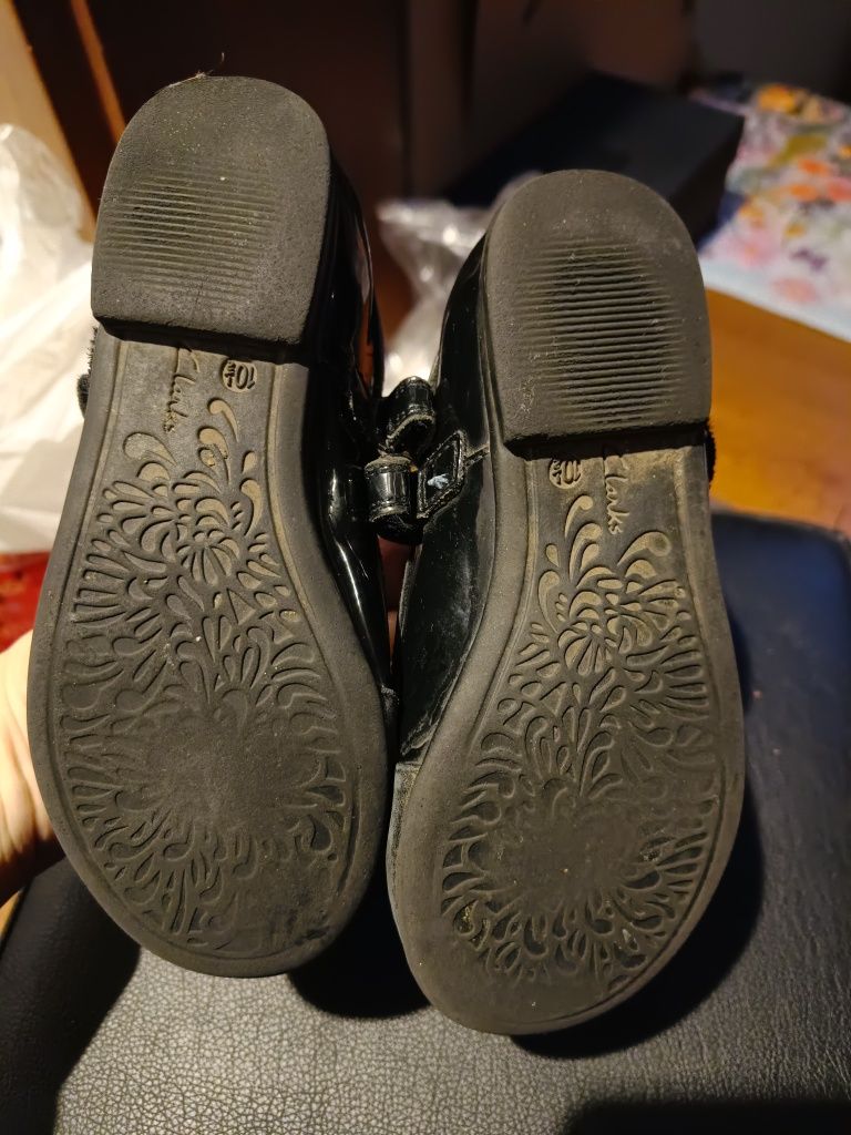 Skórzane baleriny baletki balerinki 28 Clarks czarne