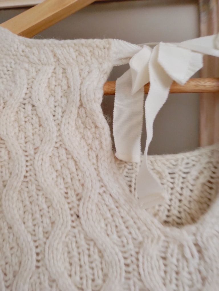 Swetr sweter Zara ecru kość słoniowa knite  L-XL 40 42