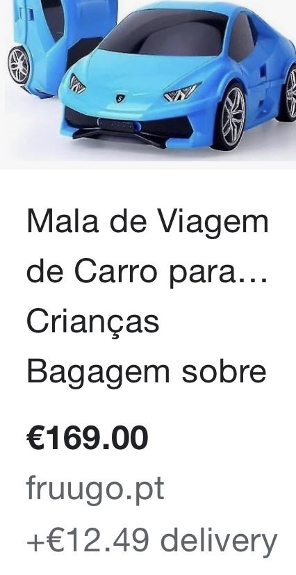 Mala de viagem crianças carro Chevrolet azul