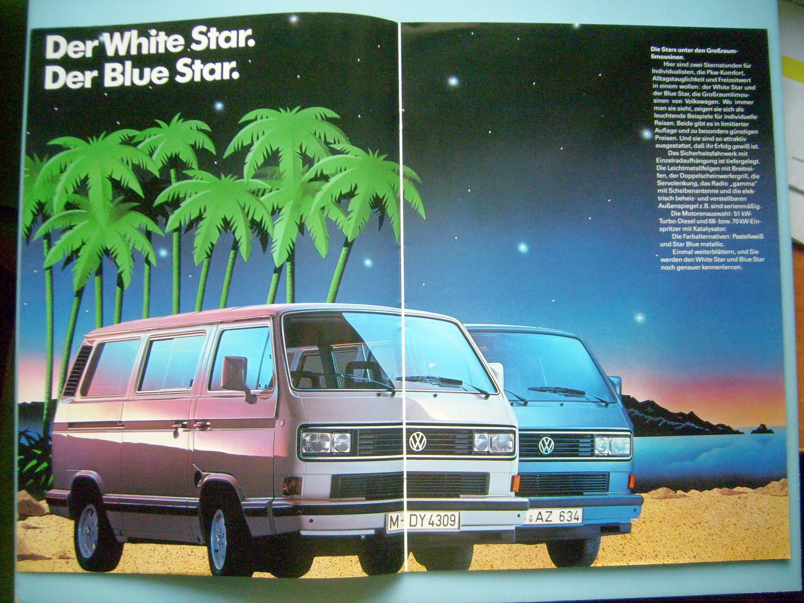 VW T3 '90 Caravelle / Multivan ' White Star & Blue Star ' prospekt BDB