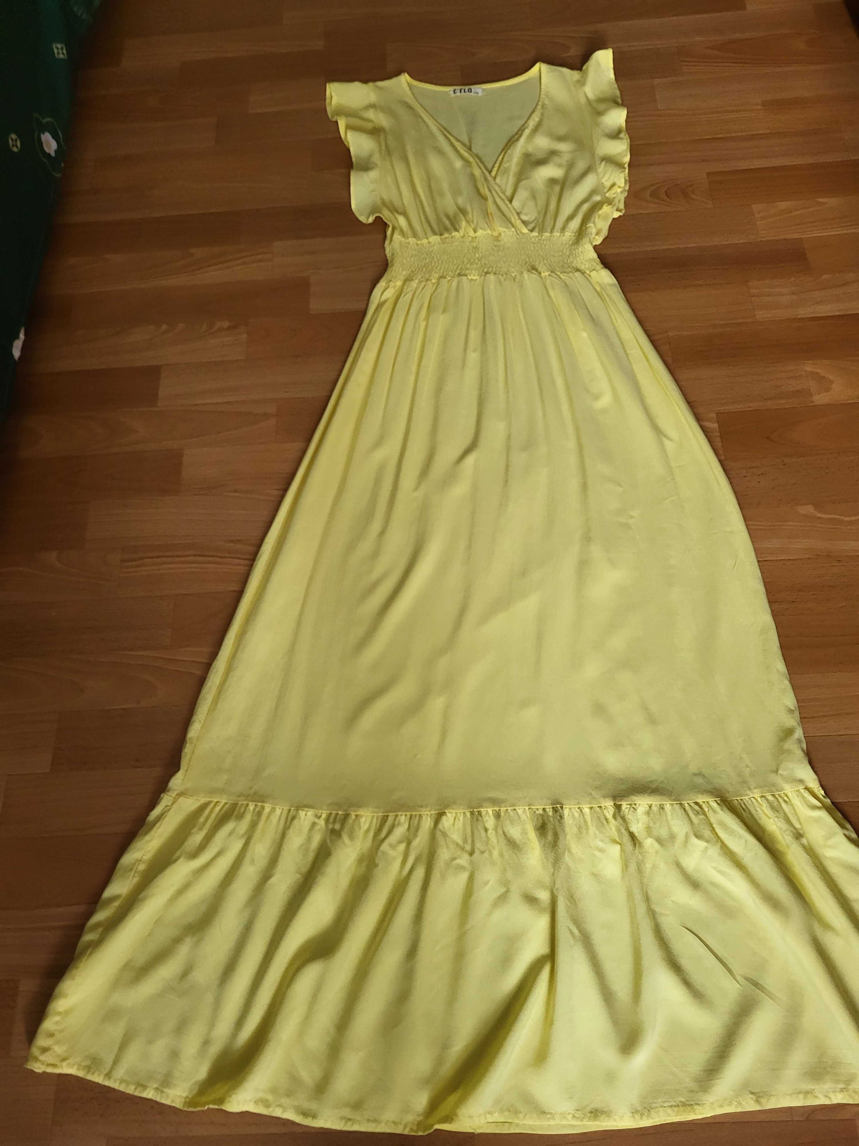 Żółta długa sukienka rozmiar M