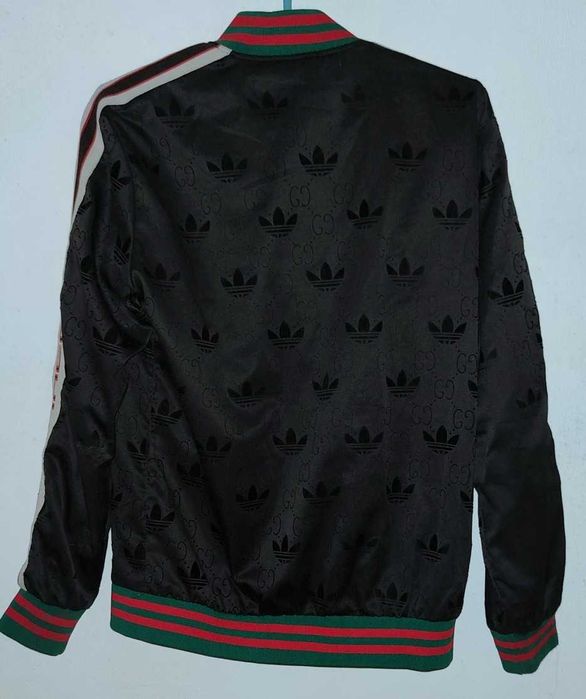 Bluza Gucci&Adidas męska Czarna rozpinana wytłaczane logo Stan db+ r.L