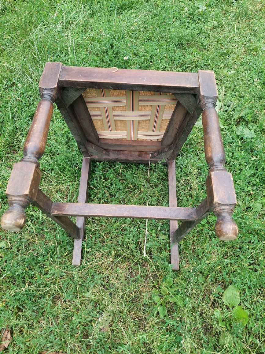 Angielskie krzesło dębowe, vintage, PRL