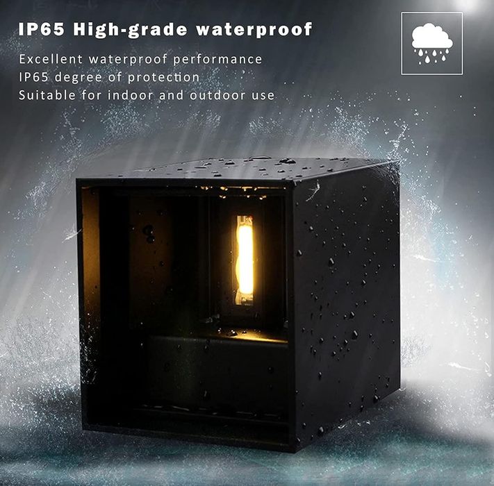 2 szt. Kinkiet Zewnętrzny/Wewnętrzny kryty LED, czarny