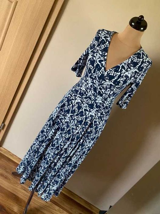 Boden maxi dluga sukienka wzory long zima xl 42 44 +size jakosc