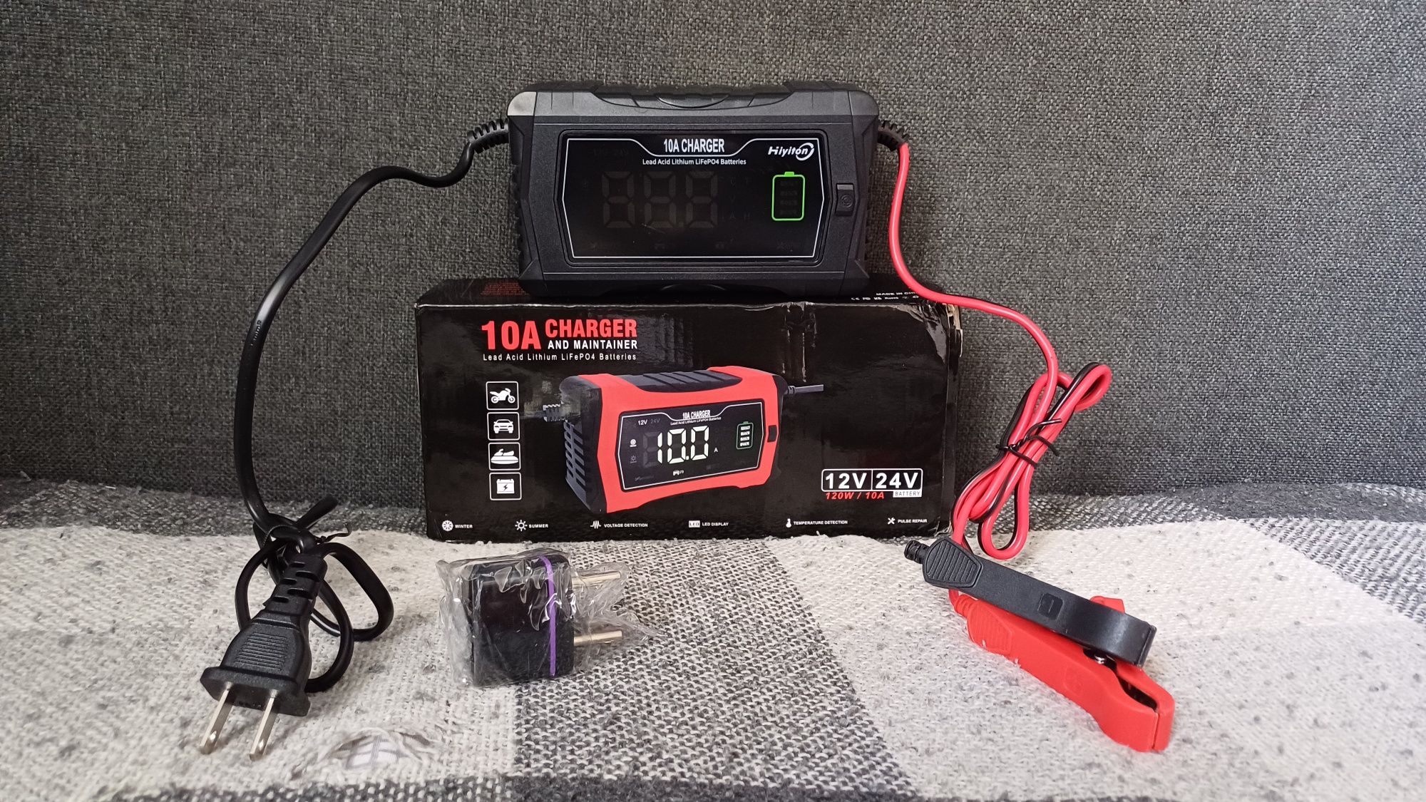 10A 12/24V зарядное устройство для аккумулятора