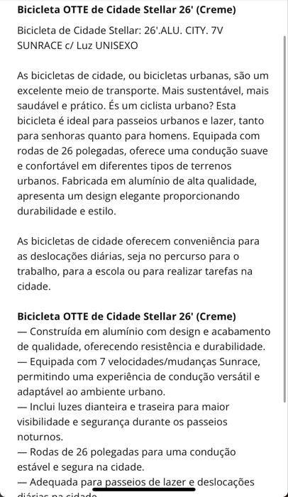 Bicicleta OTTE Como Nova