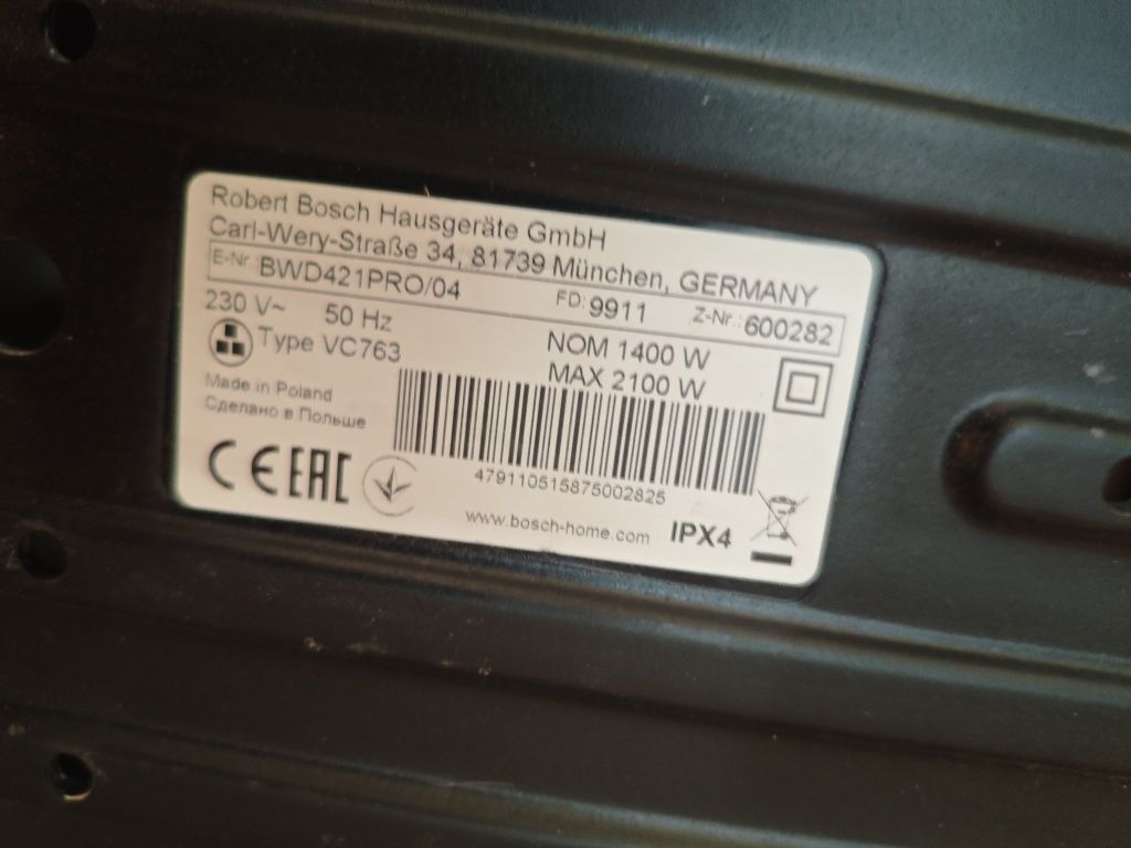 Odkurzacz Bosch bwd 421pro