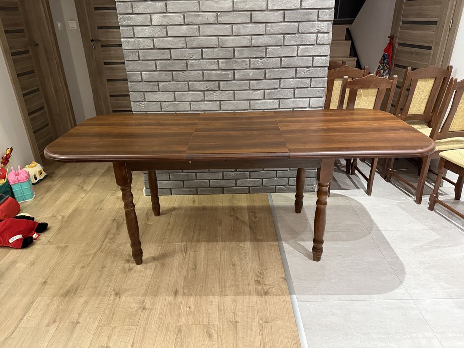 Stół z 6 krzesłami rozkładany do jadalni salonu kuchni 80x150/200