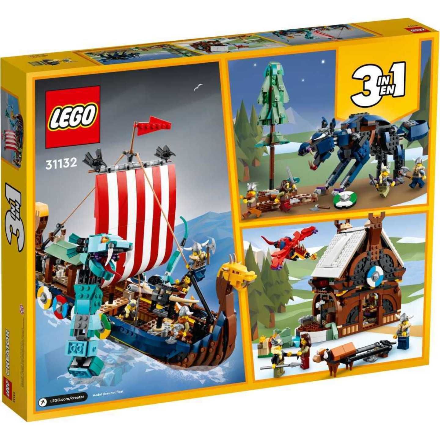 Lego Creator 31132 Корабль викингов и Мидгардский змей. В наличии