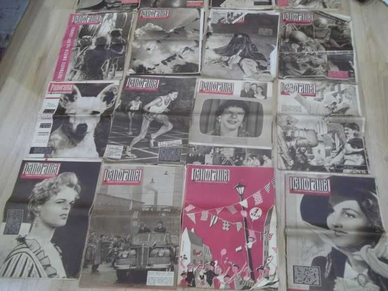 stara gazeta zestaw Panorama lata 1951 r różne lata 18 szt