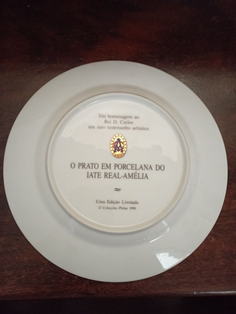 Prato em porcelana Iate real Amélia