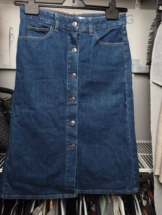 Spódnica midi jeansowa jeans Calvin klein guziki spódnica jeansowa