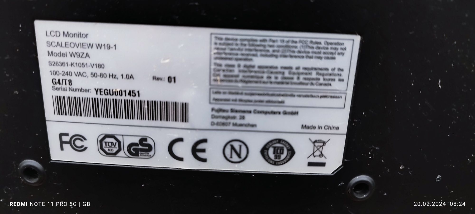Sprzedam monitor Fujitsu Siemens 19 cali