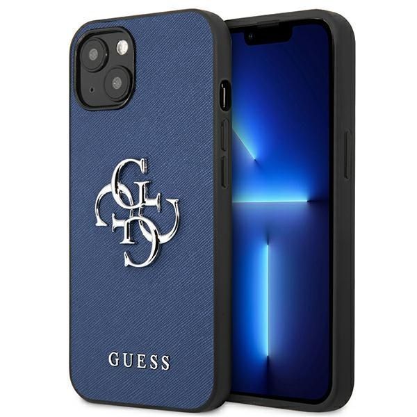 Etui Guess Saffiano do iPhone'a 13 mini 5,4" - Niebieskie