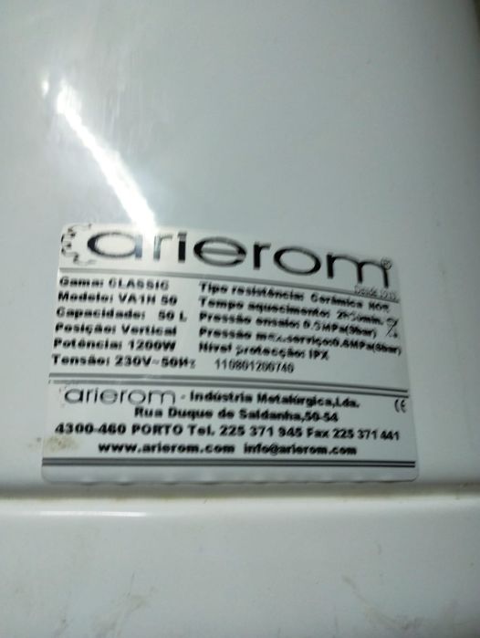 Cilindro termoacumulador Arierom 50L