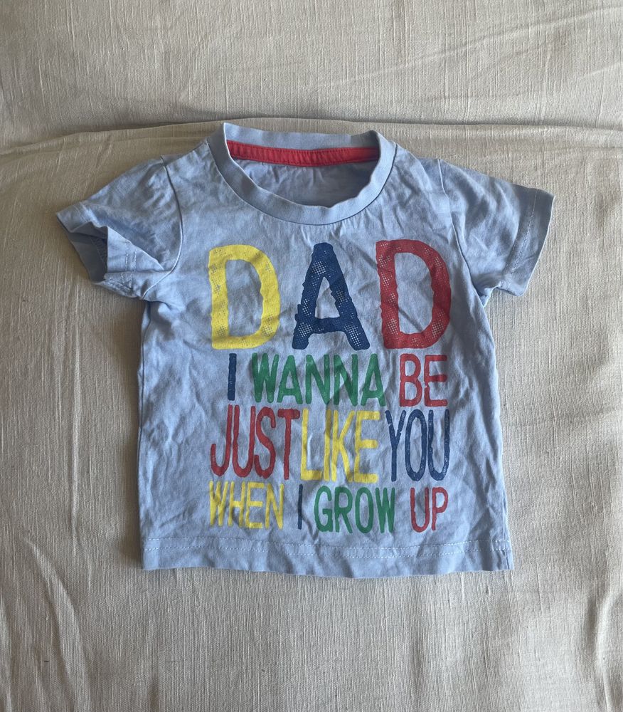 T-shirt koszulka 80 chłopięca niemowlęca Dad niebieska