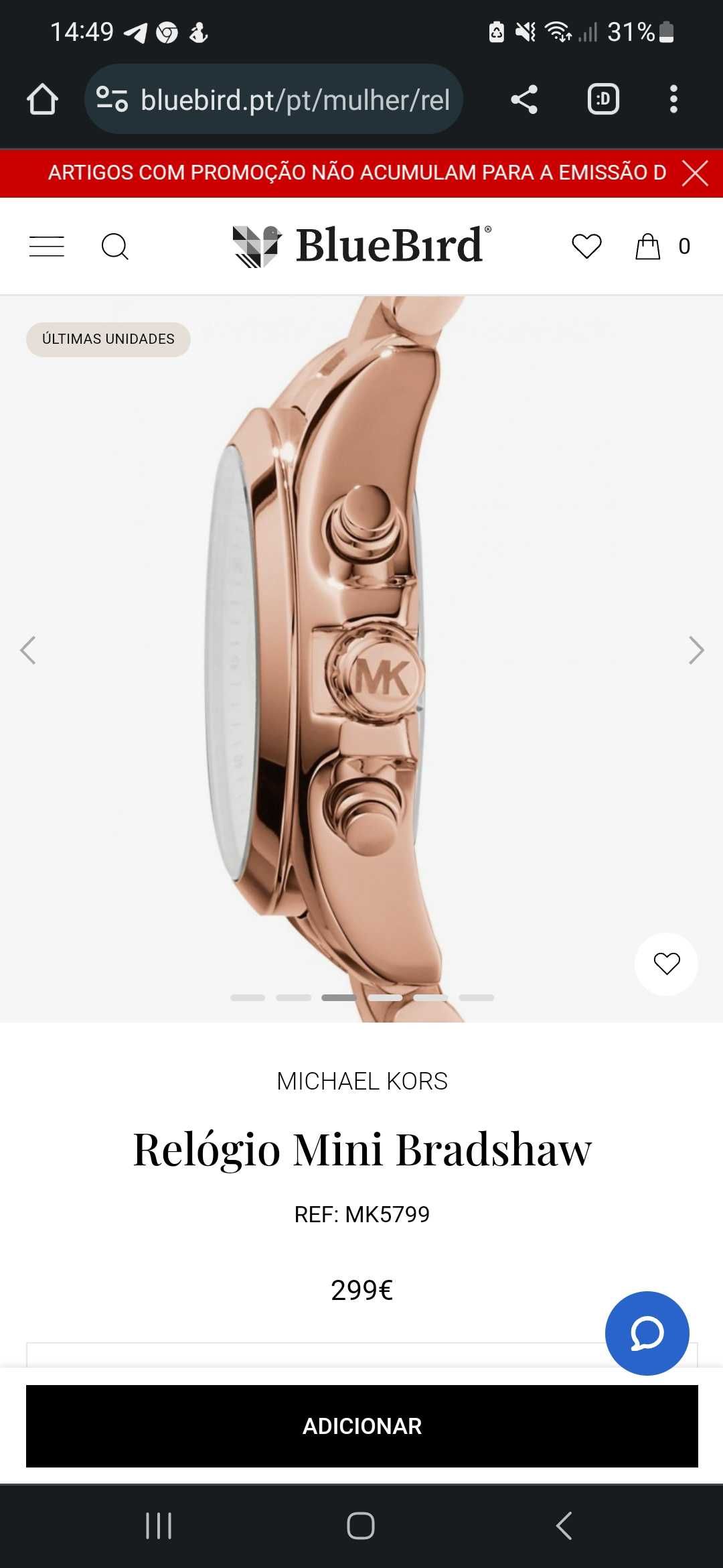 Relógio michael kors