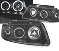 FARÓIS PARA VOLKSWAGEN VW PASSAT B5 3B 96-00 ANGEL EYES CCFL FUNDO PRETO