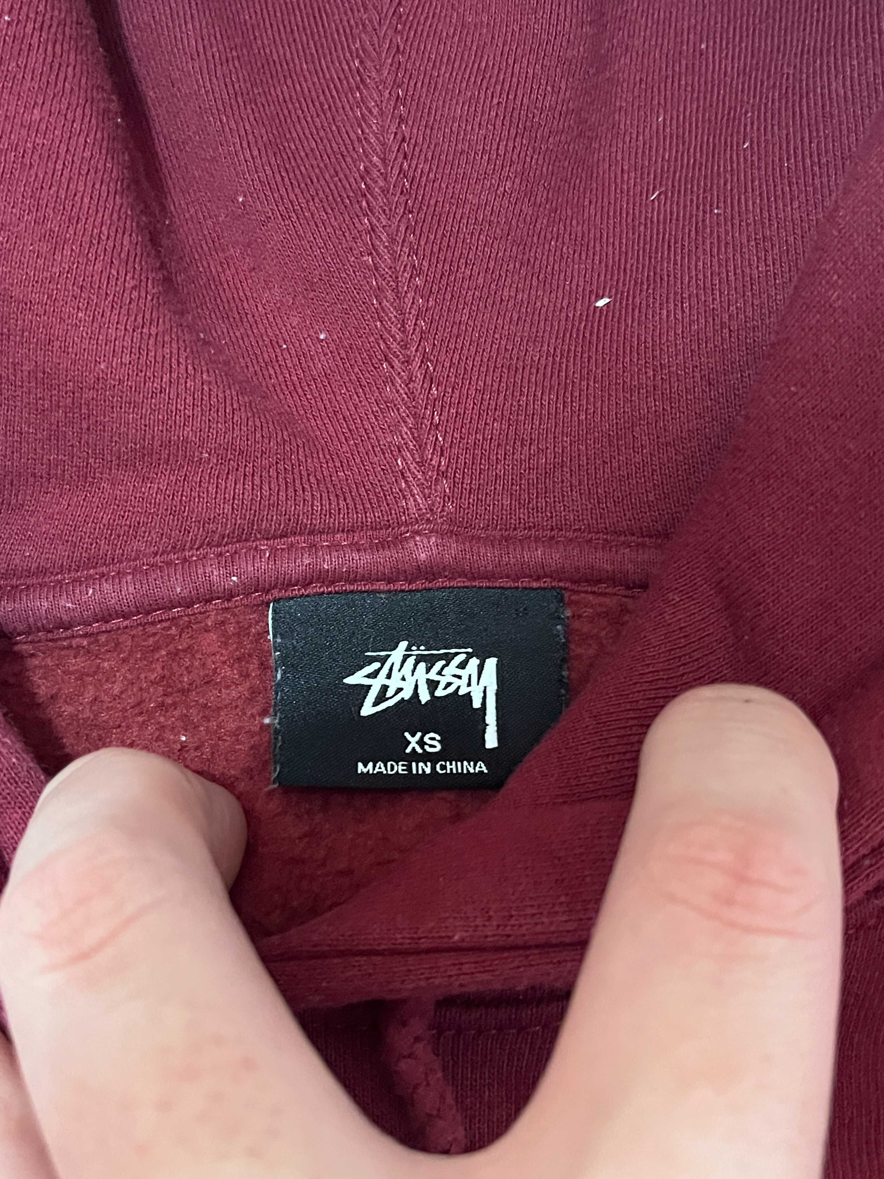 Bordowa bluza z kapturem Stussy / hoodie