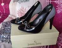 Damskie czarne lakierowane szpilki Jenny Fairy 38