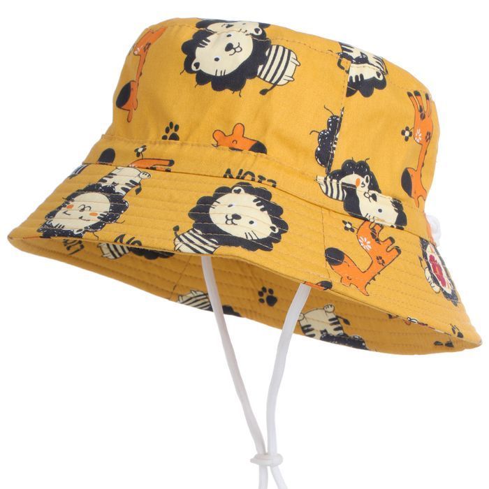 Kapelusz dla dzieci bucket hat LION żółty