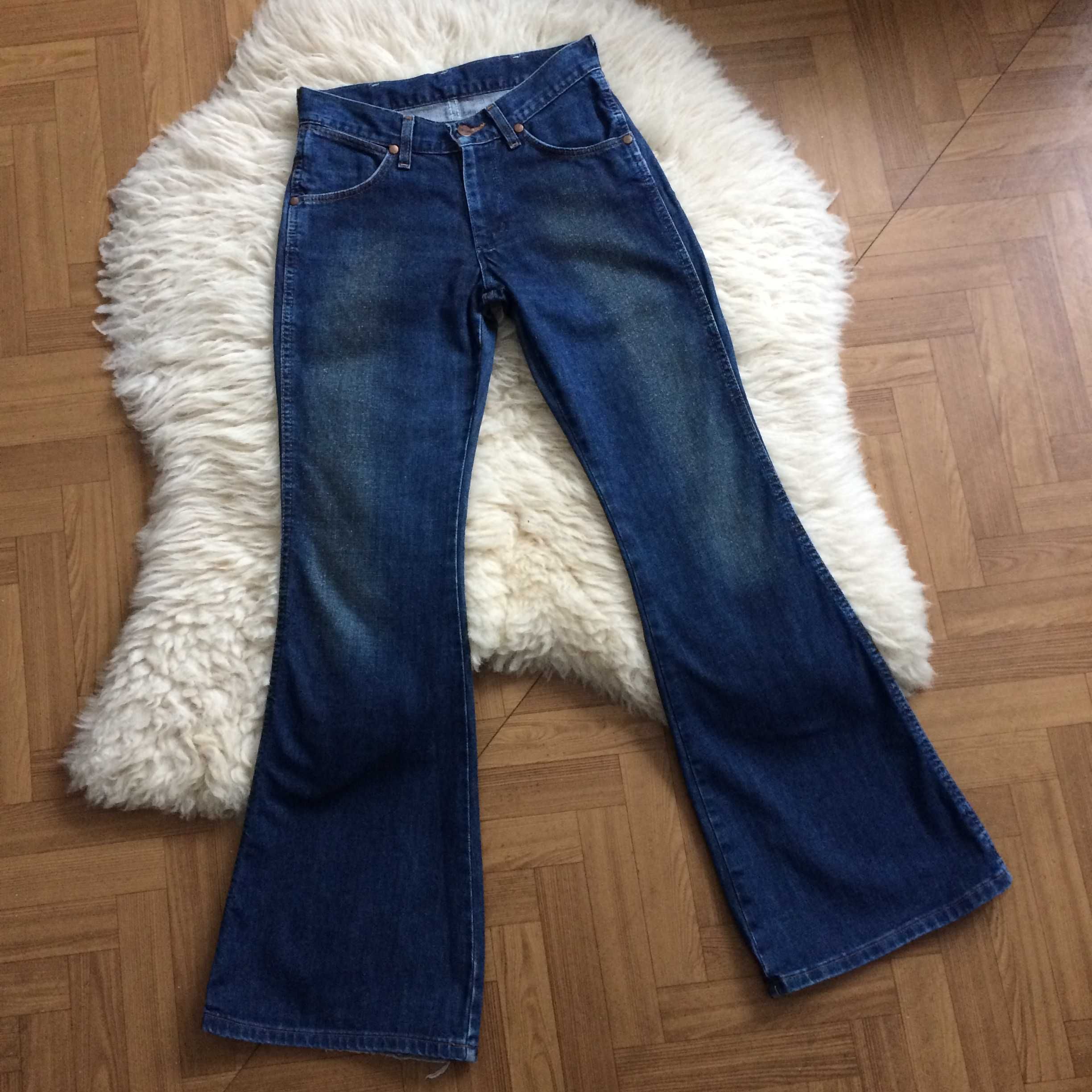 Wrangler jeansy dzwony flare brokat retro vintage denim y2k 26 32