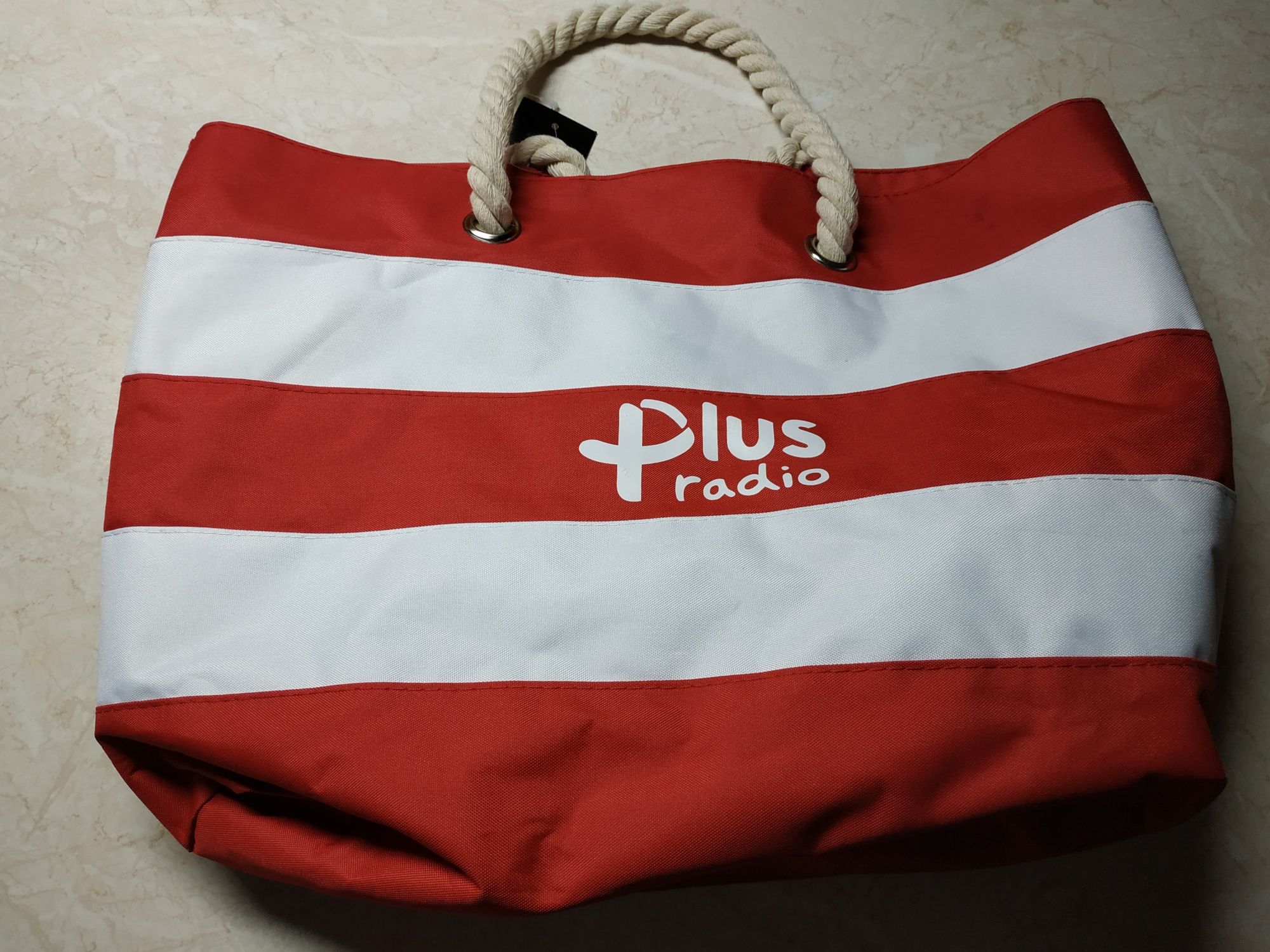 Sportowa torba na zakupy, na plażę Radio Plus(nowa,metka)