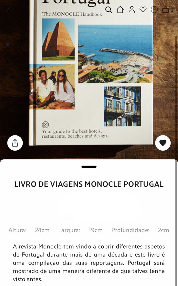 Livro De Viagens MONOCLE PORTUGAL - NOVO