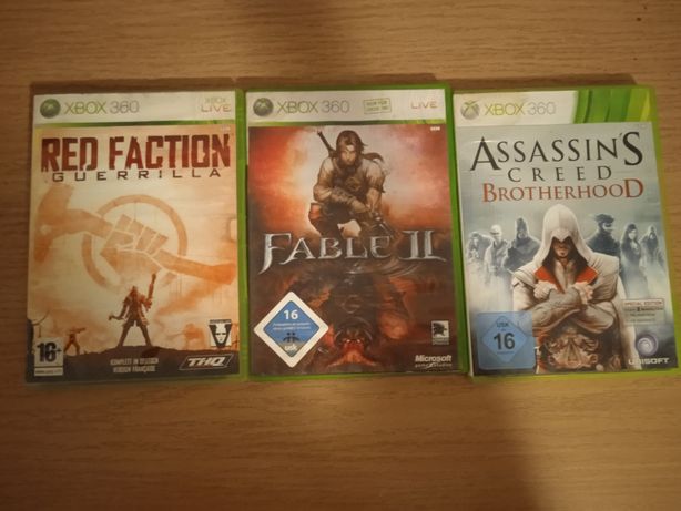 Zestaw gier Xbox 360 ( assassin's Creed, fable 2 , Red Faction)