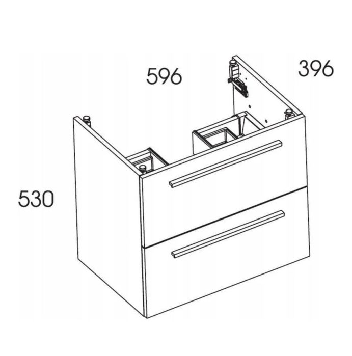 Szafka podumywalkowa ELITA KWADRO PLUS 60 2szuflady