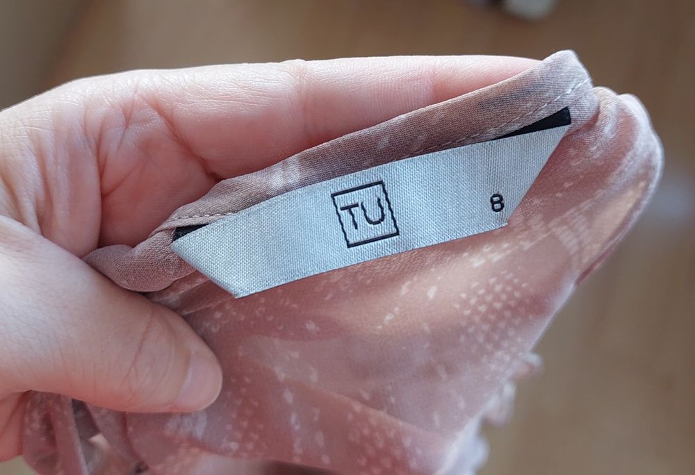 Bluzka na lato z żabotem cienka przezroczysta rozmiar 36