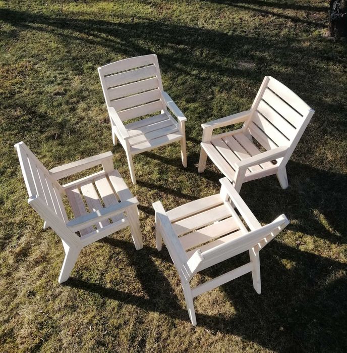 Krzesła ogrodowe drewniane, fotele ogrodowe - komplet 4szt.