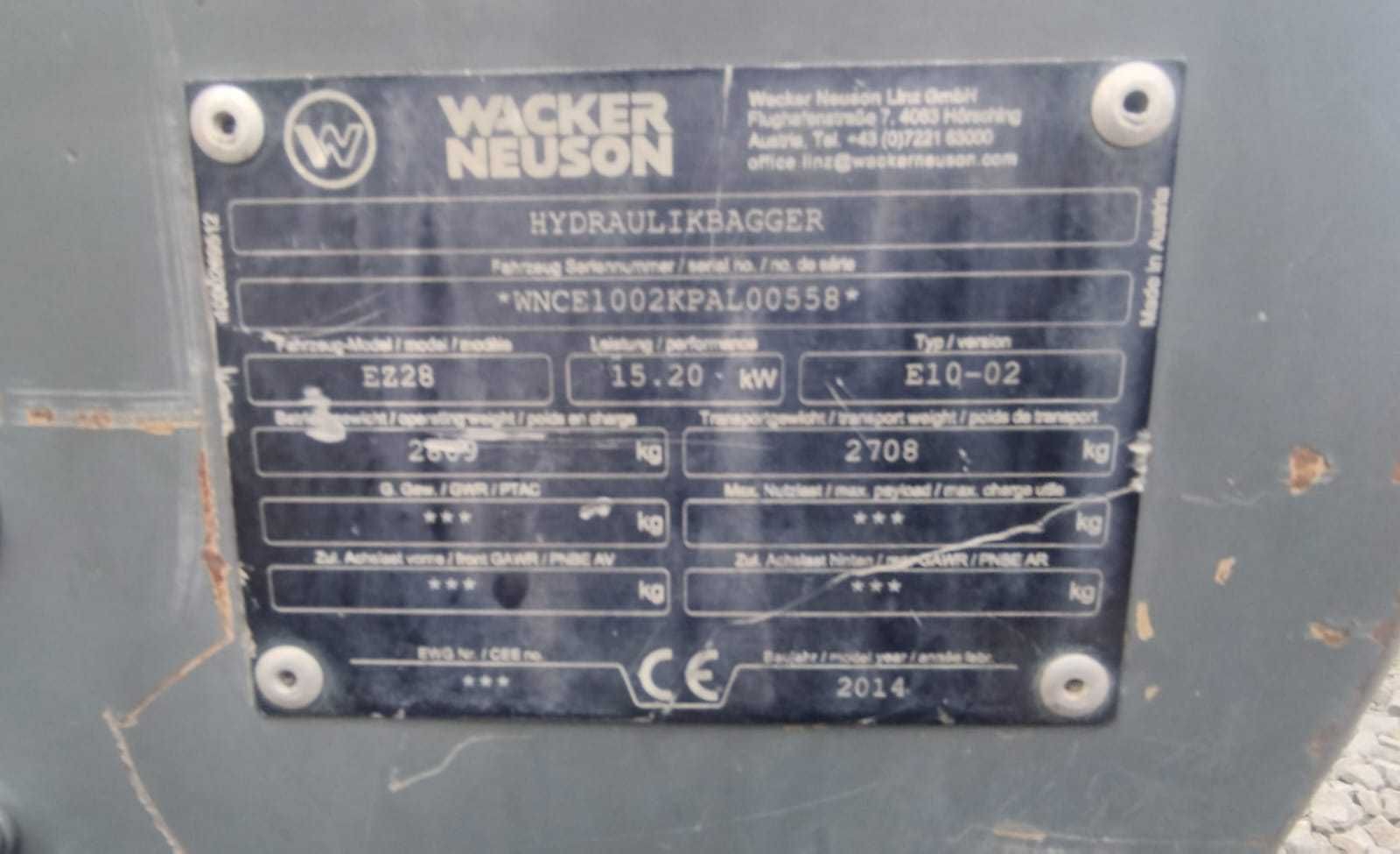 міні екскаватор Wacker-Neuson EZ28,2014