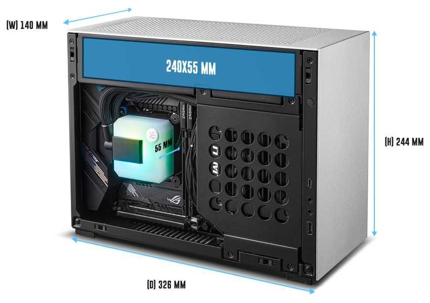 Mini-ITX корпус Lian Li DAN Cases A4-H2O X4 Black/Silver (В наявності)