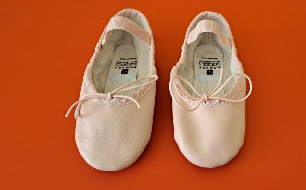 Calçado Ballet Meia-ponta em Couro Sola Inteira - tam. 25(15cm)