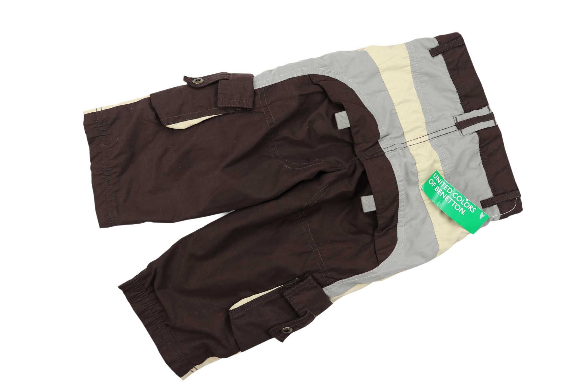 Benetton spodnie bojówki podszewka bawełna brąz 80