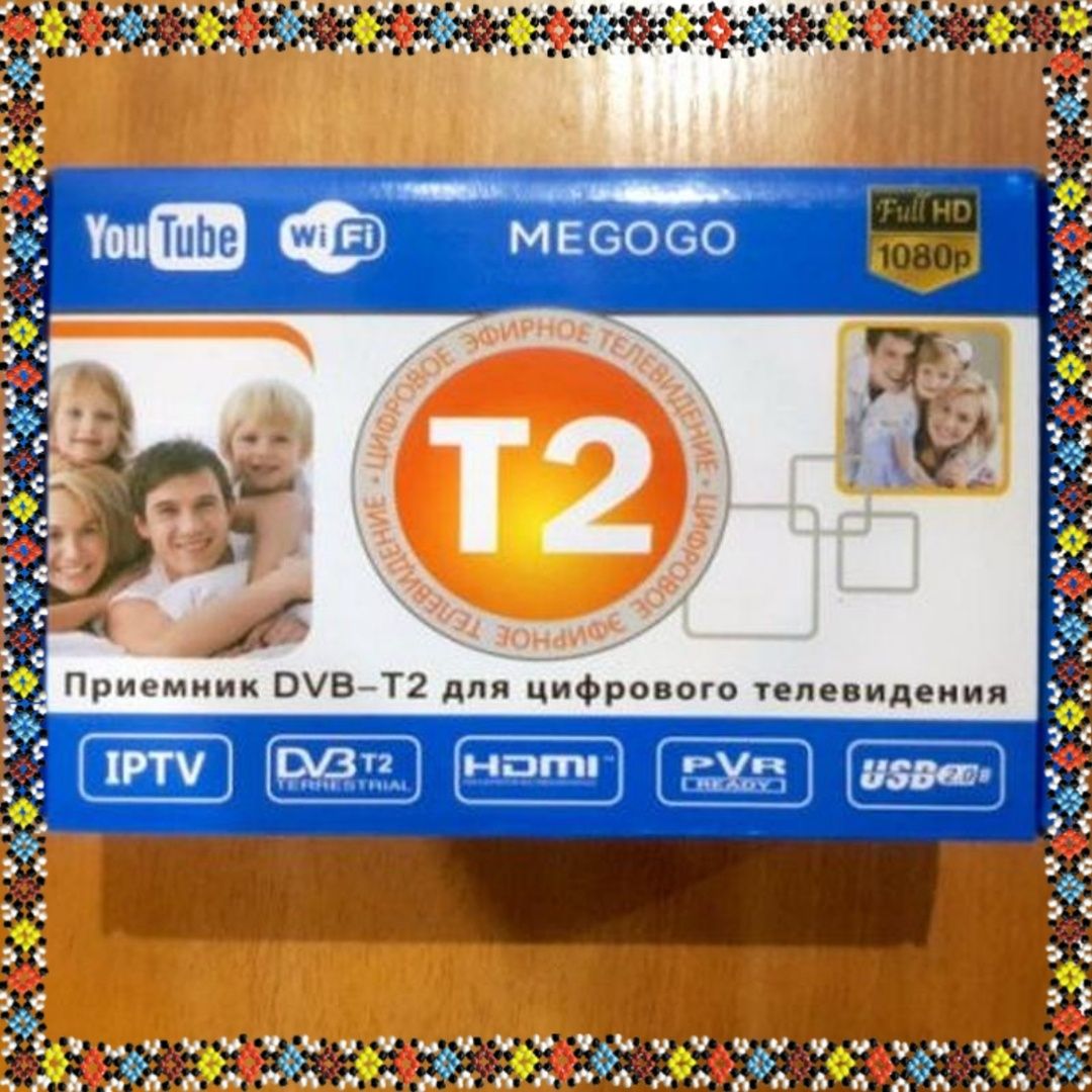 Приставка Т2 Цифровий ТВ тюнер MEGOGO DVB T2 ресивер FTA з IPTV, Wi-Fi