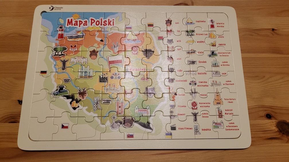 Puzzle drewniane Mapa Polski