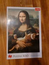 Puzzle Mona Lisa z kotem