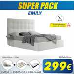 Cama de Casal Emily  + Estrado + Colchão