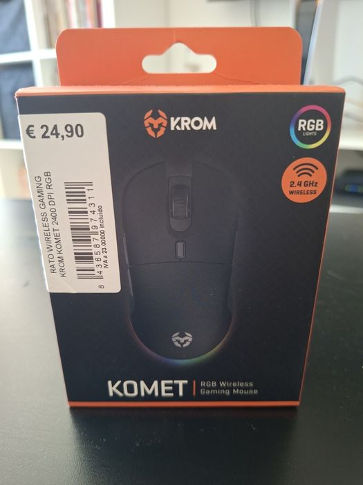 Rato RGB Wireless Krom Komet c/Garantia