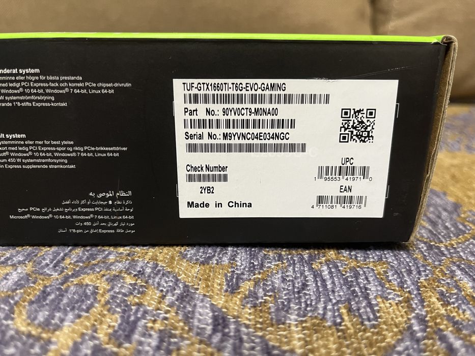 Відеокарта Asus Geforce GTX1660Ti Evo Gaming 6 Gb