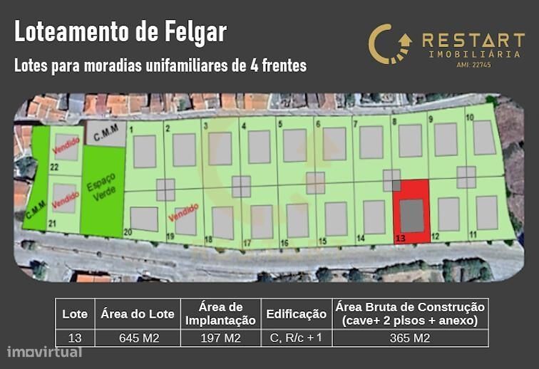 18 Lotes  Para construção de moradias individuais e unifamilares com c