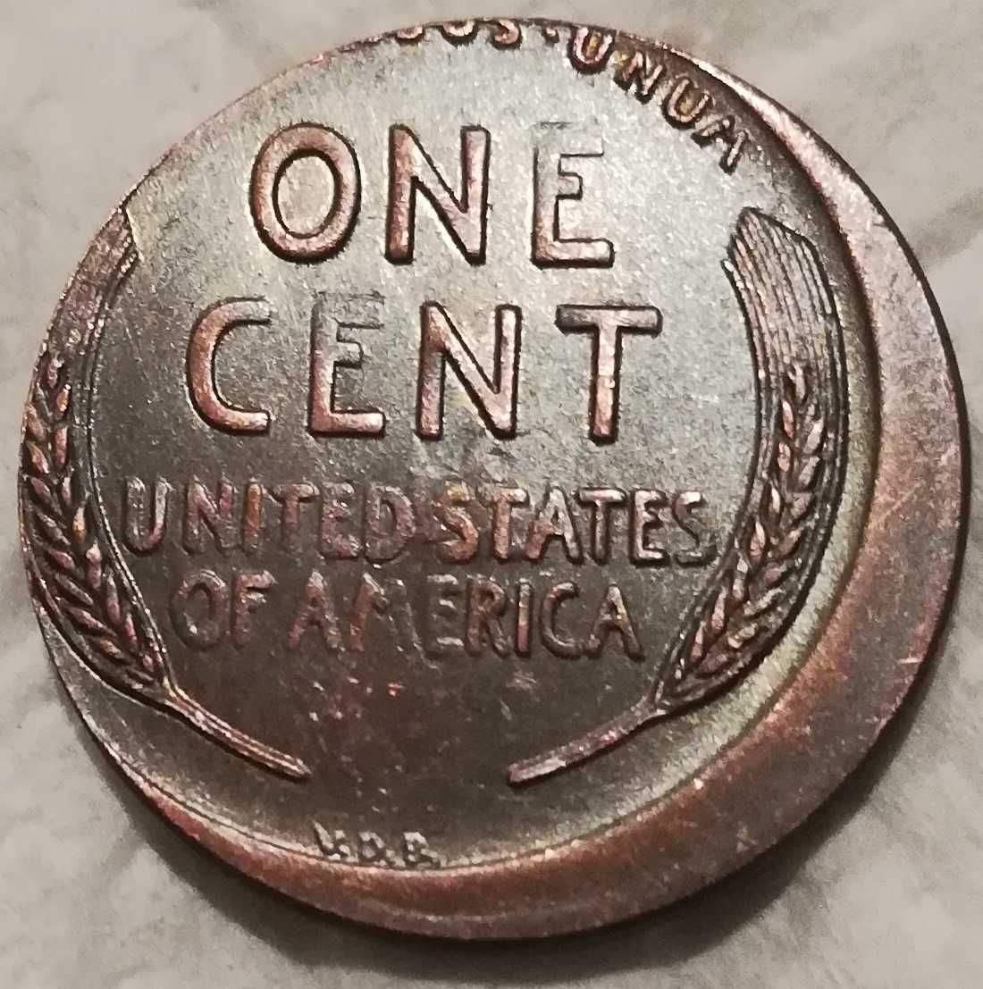 one jeden cent 1909 Lincoln błąd bicia menniczy