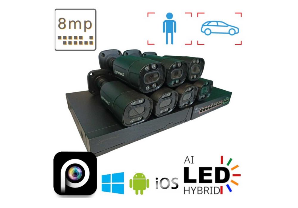 Камера видеонаблюдения комплект камер TVI WIFI IP POE установка монтаж