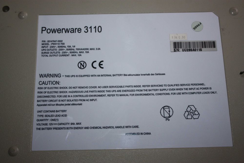 Продам UPS. ДБЖ. ИБП. Poweware 3110 700ВА 420Вт.