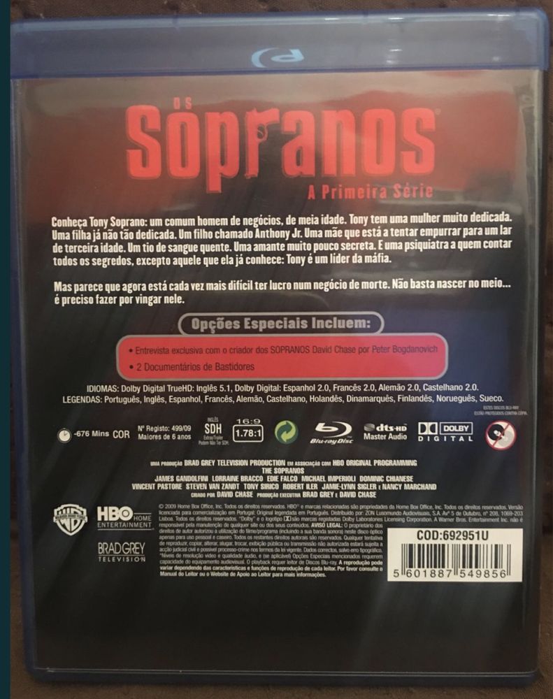 Os Sopranos primeira série Bluray