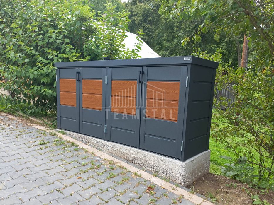 Zabudowa koszy na śmieci obudowa kubłów 235x65x110 cm 4x120L  TS601