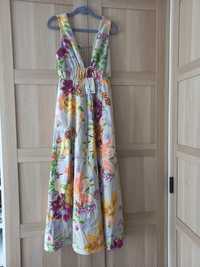 Sukienka floral print H&M roz S len